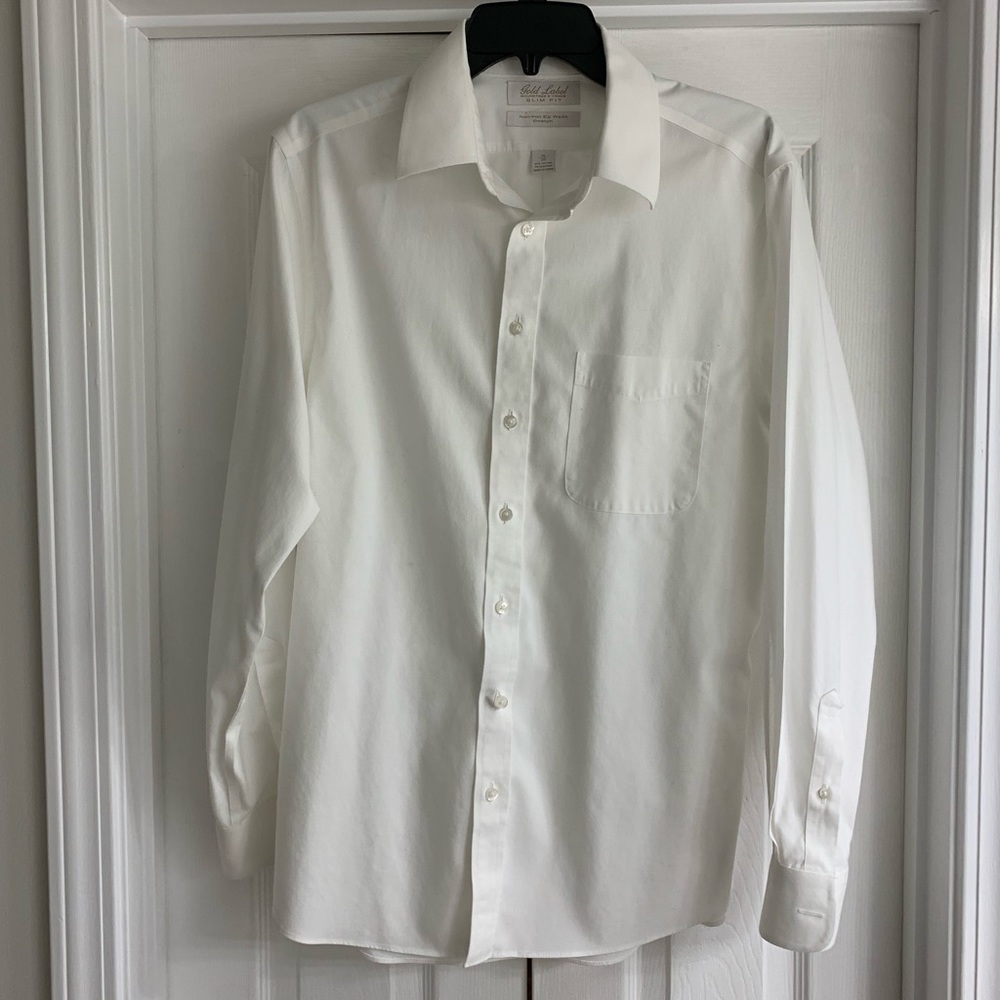Roundtree & Yorke Slim Fit White Dress Shirt 16/33